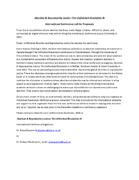 Call for Proposals